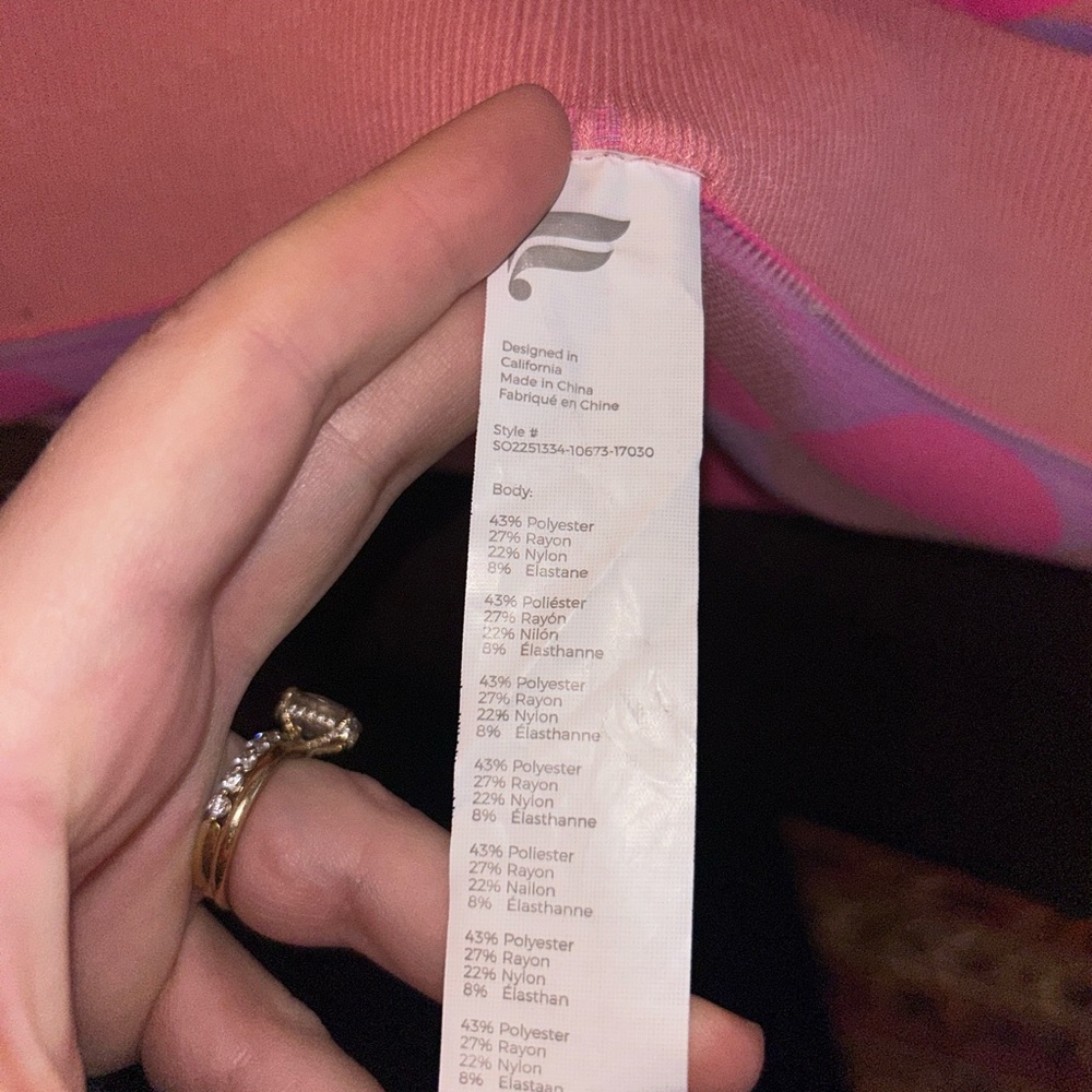 Fabletics Pink and Purple Patterned Workout Set - image 6